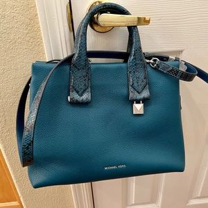 Michael Kors Rollins Large Satchel Luxe Teal